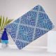 Blue Geometric Beaded Cotton Clutch Types Of Bags  For Women 